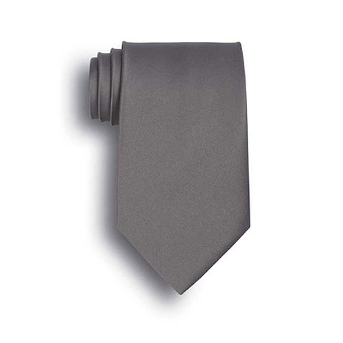 Dark Gray Polyester Satin Tie 2