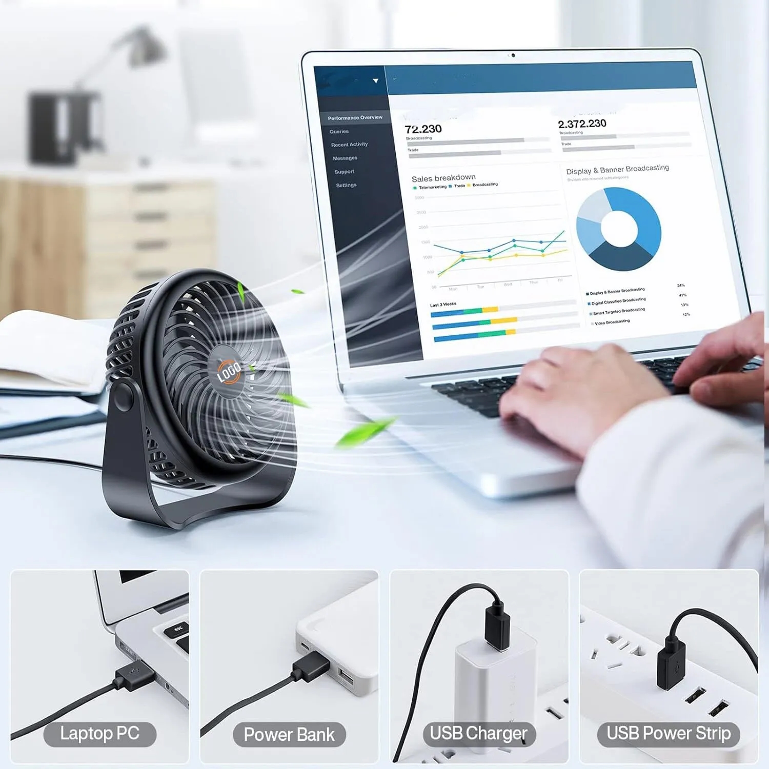 Smart  USB Desk Fan 1