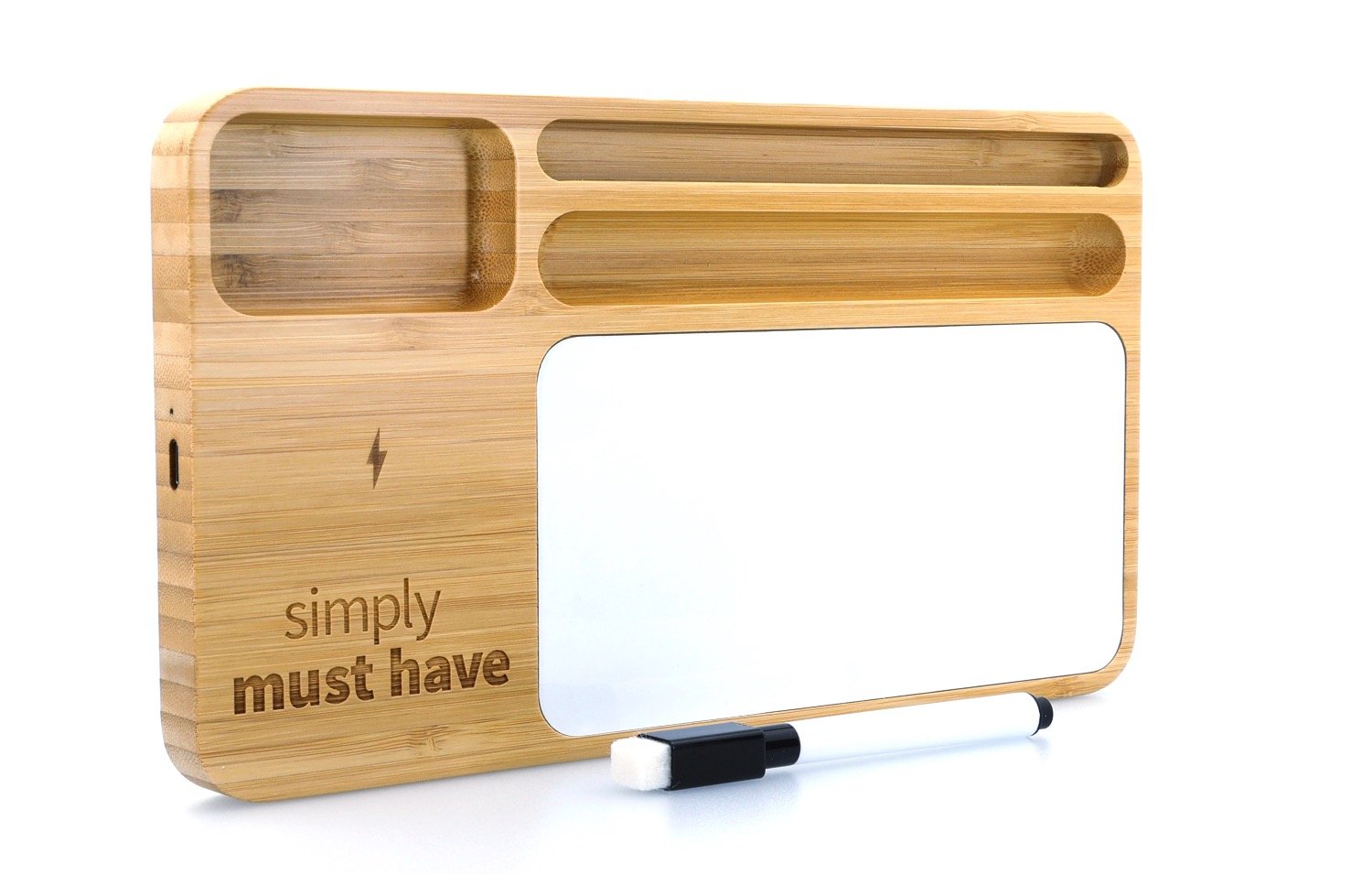 Bamboo 10W Wireless Charging Base with Dry Erase Board 60