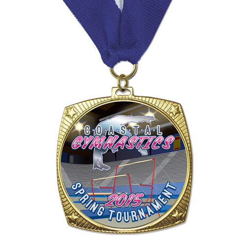 Full color 4 Star Square Medal 3