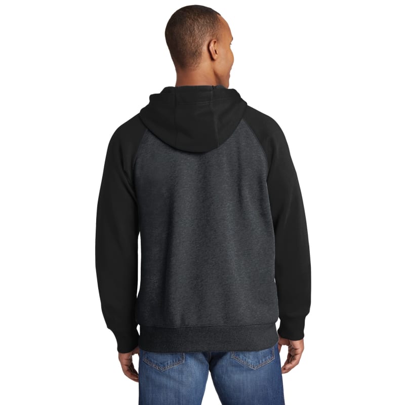 Sport-Tek Raglan Colorblock Full-Zip Hooded Fleece Jacket. 4