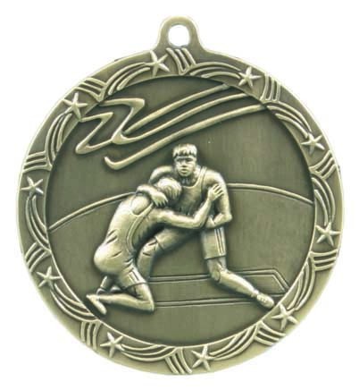 Wrestling Shooting Star Medal, 2 1/2" 1