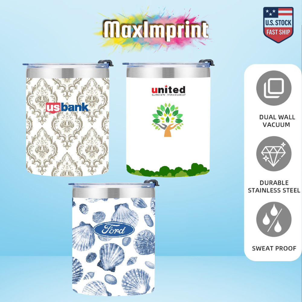 MaxImprint 12oz Lowball Tumbler with Splash-Proof Lid 5