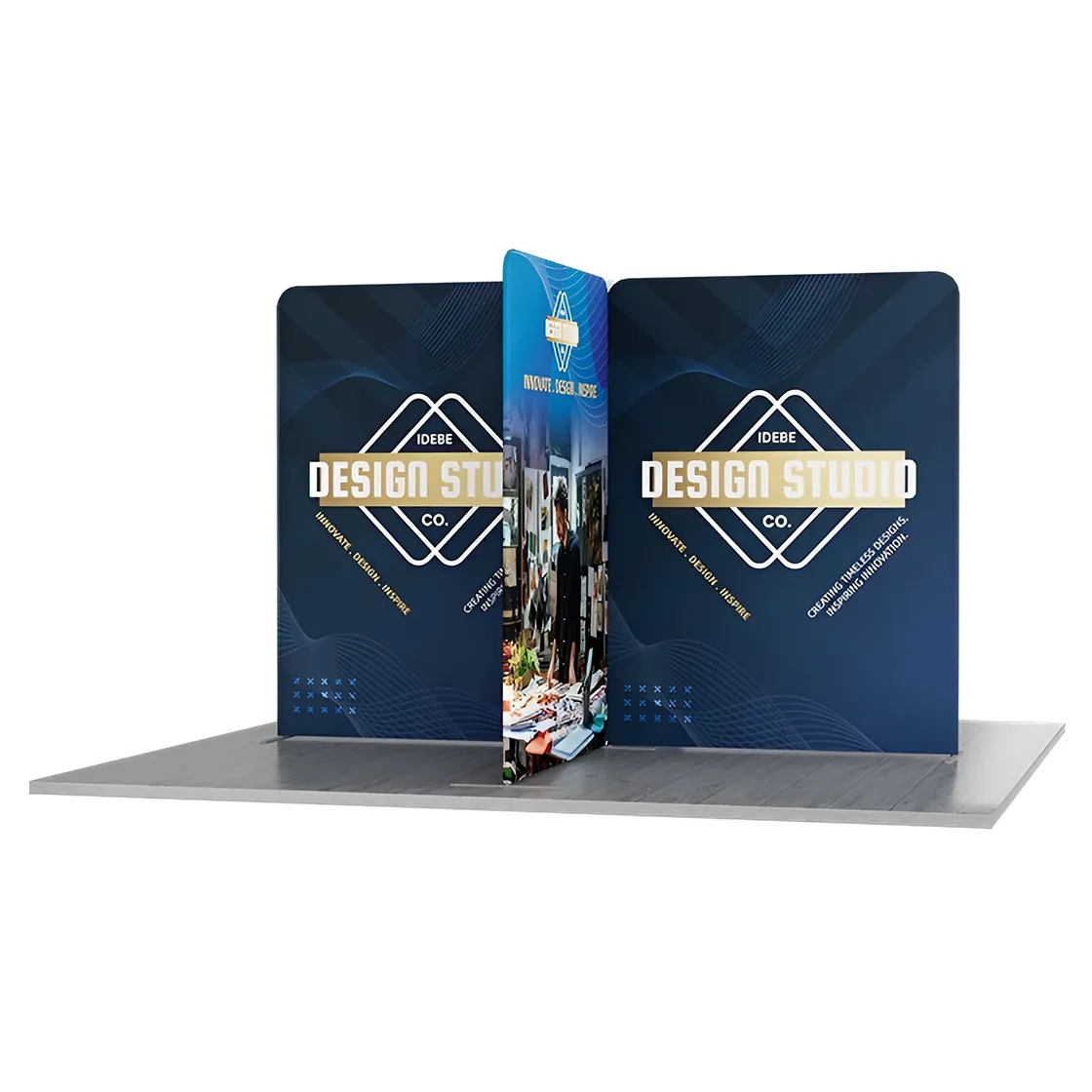 13ft Magnetic Modular Fabric Displays - Cross Island Shape 7