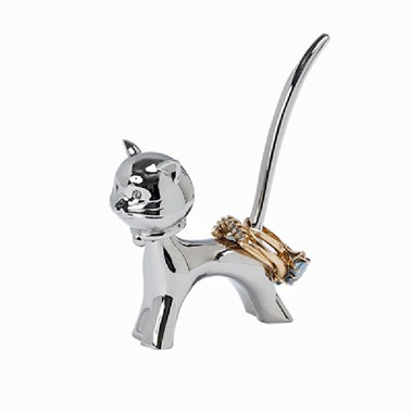 Bobble Head Cat Ring Minder, 2.75" H 1