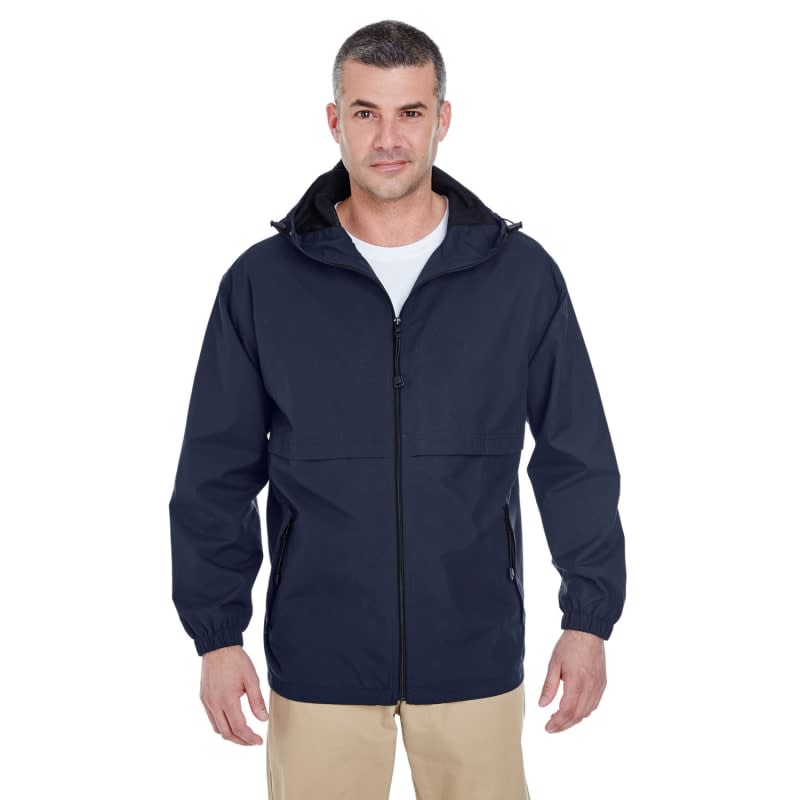 UltraClub Adult Microfiber Full-Zip Hooded Jacket 1