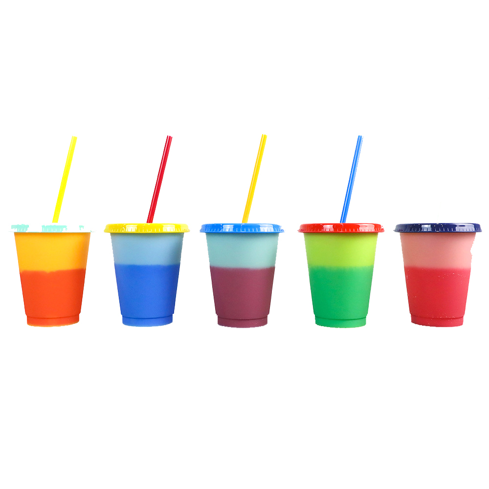 450ML 16 Oz Color Plastic Cup Temperature Sensitive Water Bottle 6