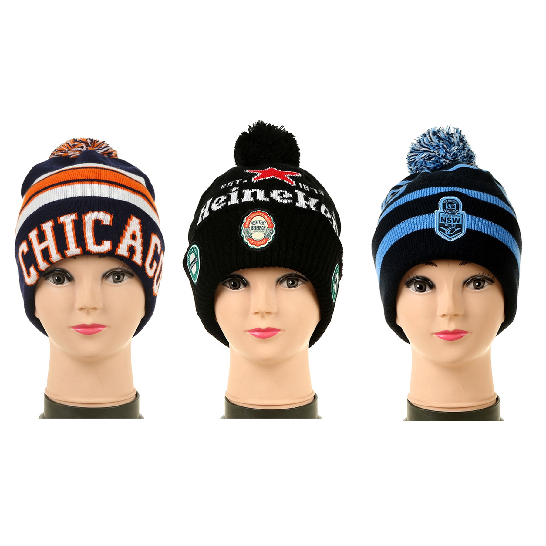 Winter Fans Pom Knit Beanie Hat 2