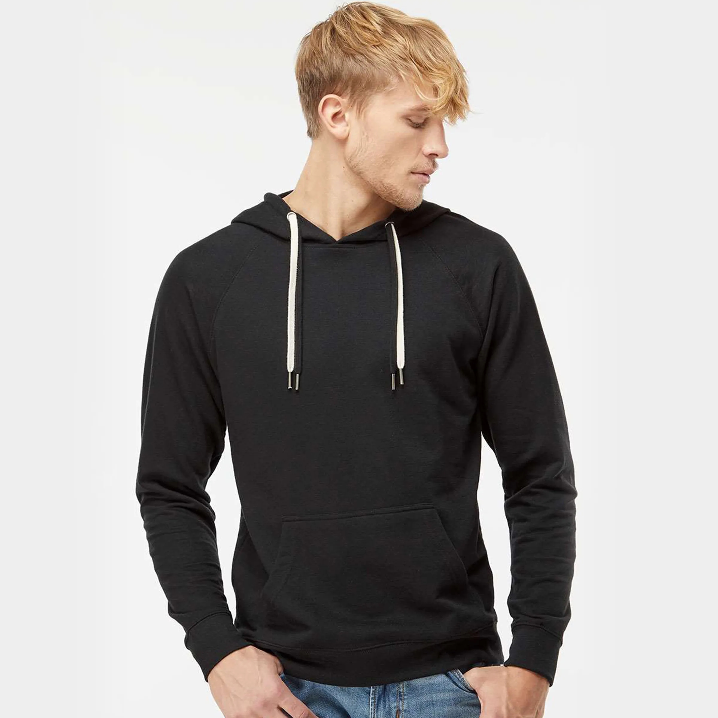 Unisex Lightweight Loopback Terry Hooded Pullover 20
