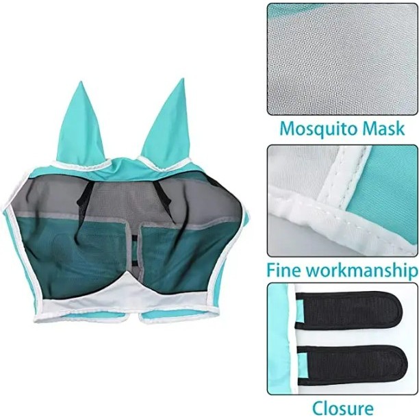 Breathable Horse Fly Veils Ears Horse Fly Mask 3