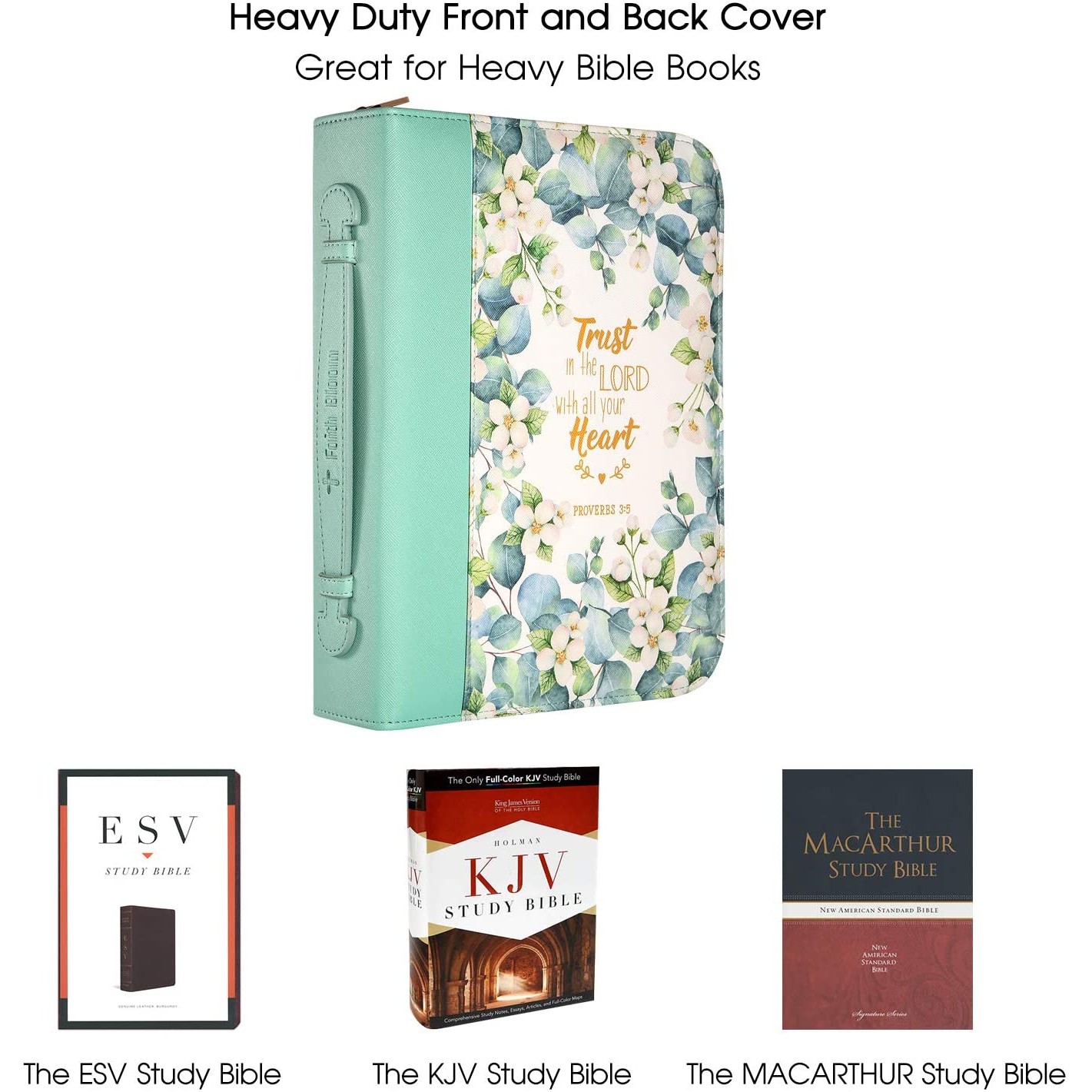 Heavy Duty Front And Back Bible Cover Case For Women With A Matched Bookmark 2