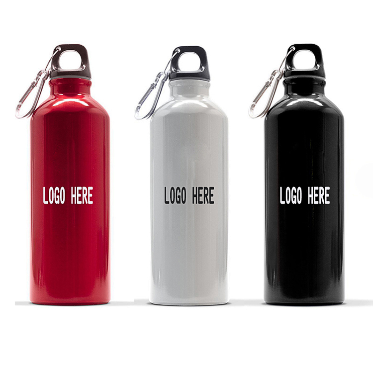 20Oz. Aluminum Sports Water Bottle w/ Carabiner, custom water bottle with logo imprint 5