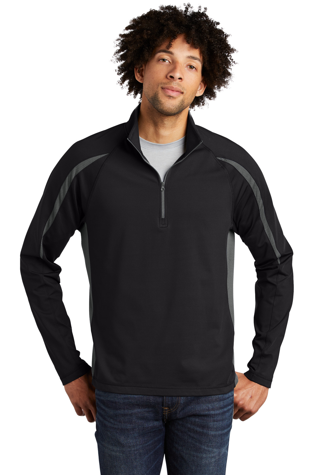 Sport-Wick Stretch 1/2-Zip Colorblock Pullover