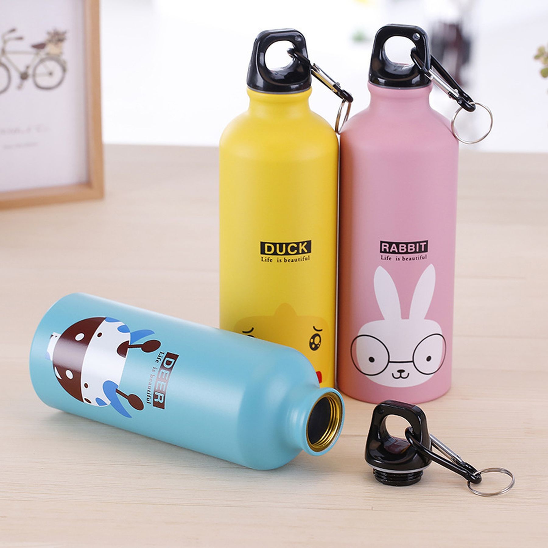 15Oz Aluminum Water Bottle With Twist Cap And Buckle 15