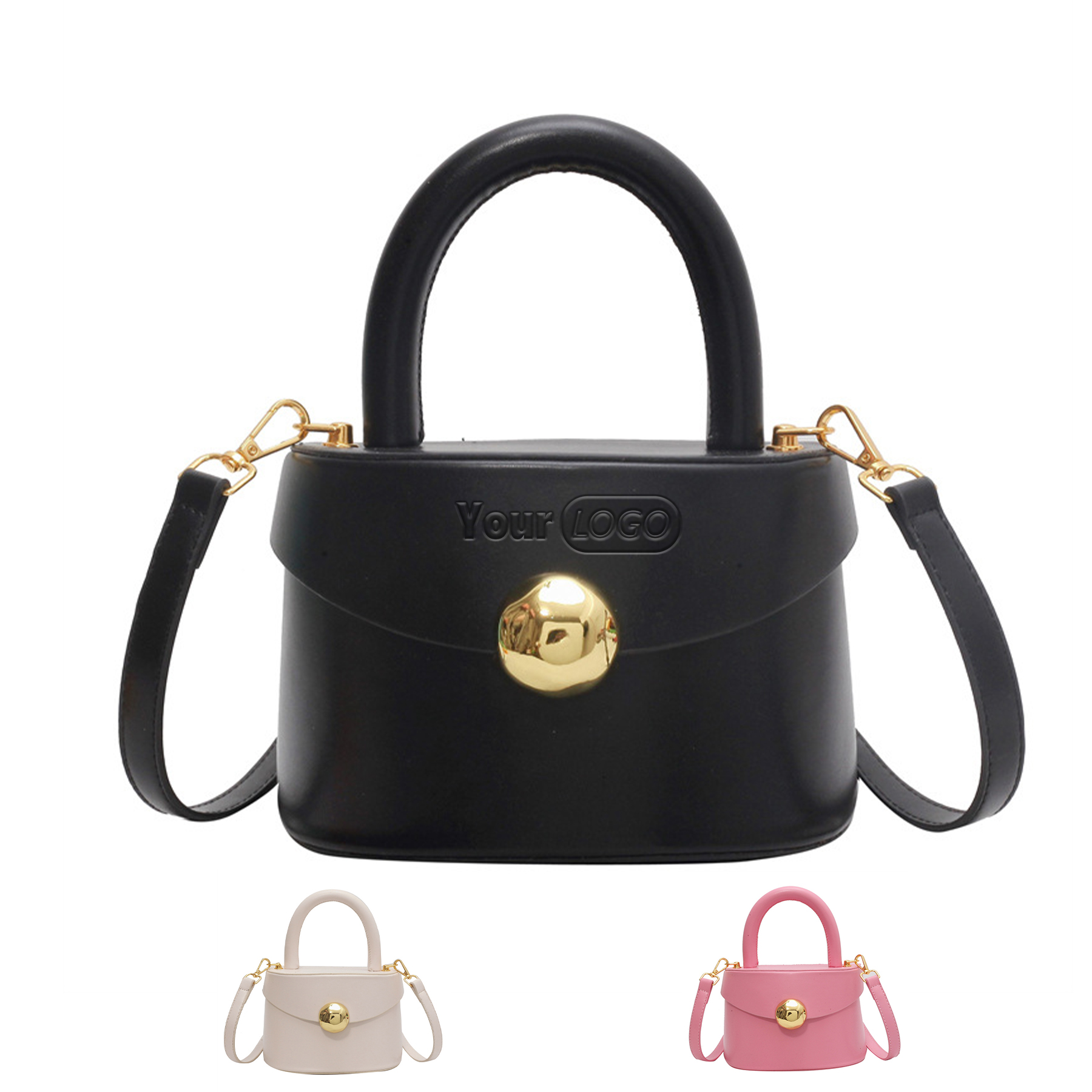 Genuine Leather Semi-round hand-held bag 3