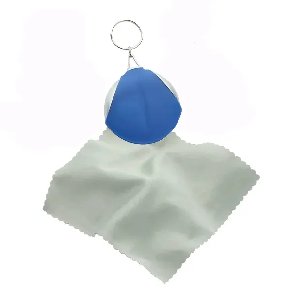 Rubber Key Chain with Microfiber Cleaning Cloth 4