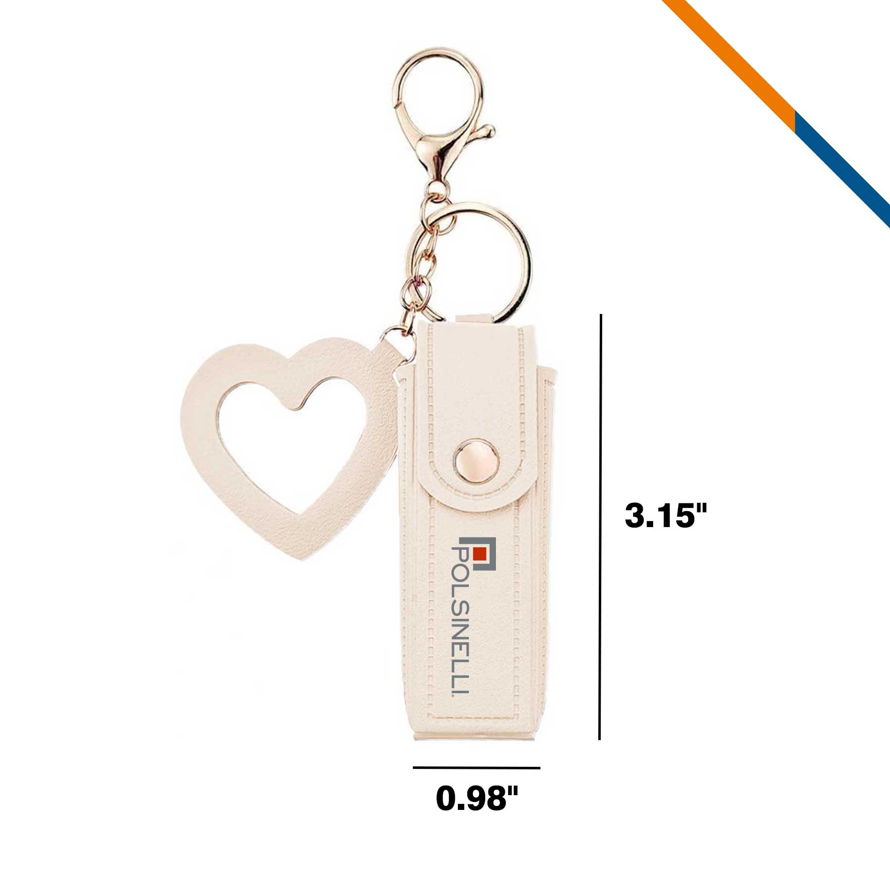 Zipin Mini PU Leather Mirror Lipstick Keychain Pouch 4