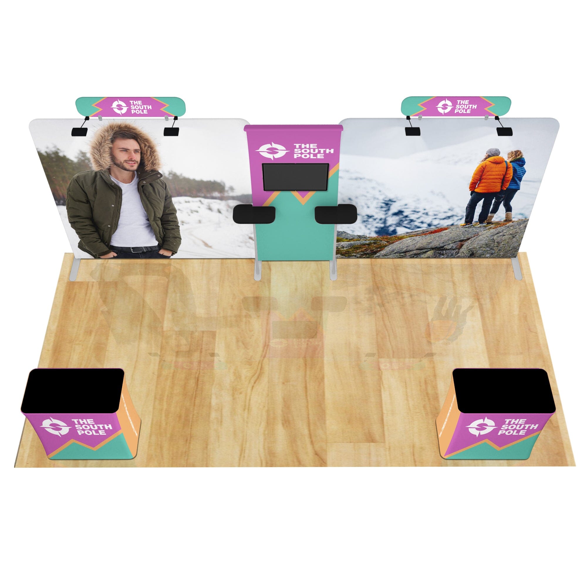 20ft Curved Media Wall Trade Show Booth Package 5