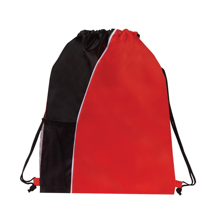 210D Drawstring Backpack with Front Elastic Mesh Pocket (Bag, Backpack) 3