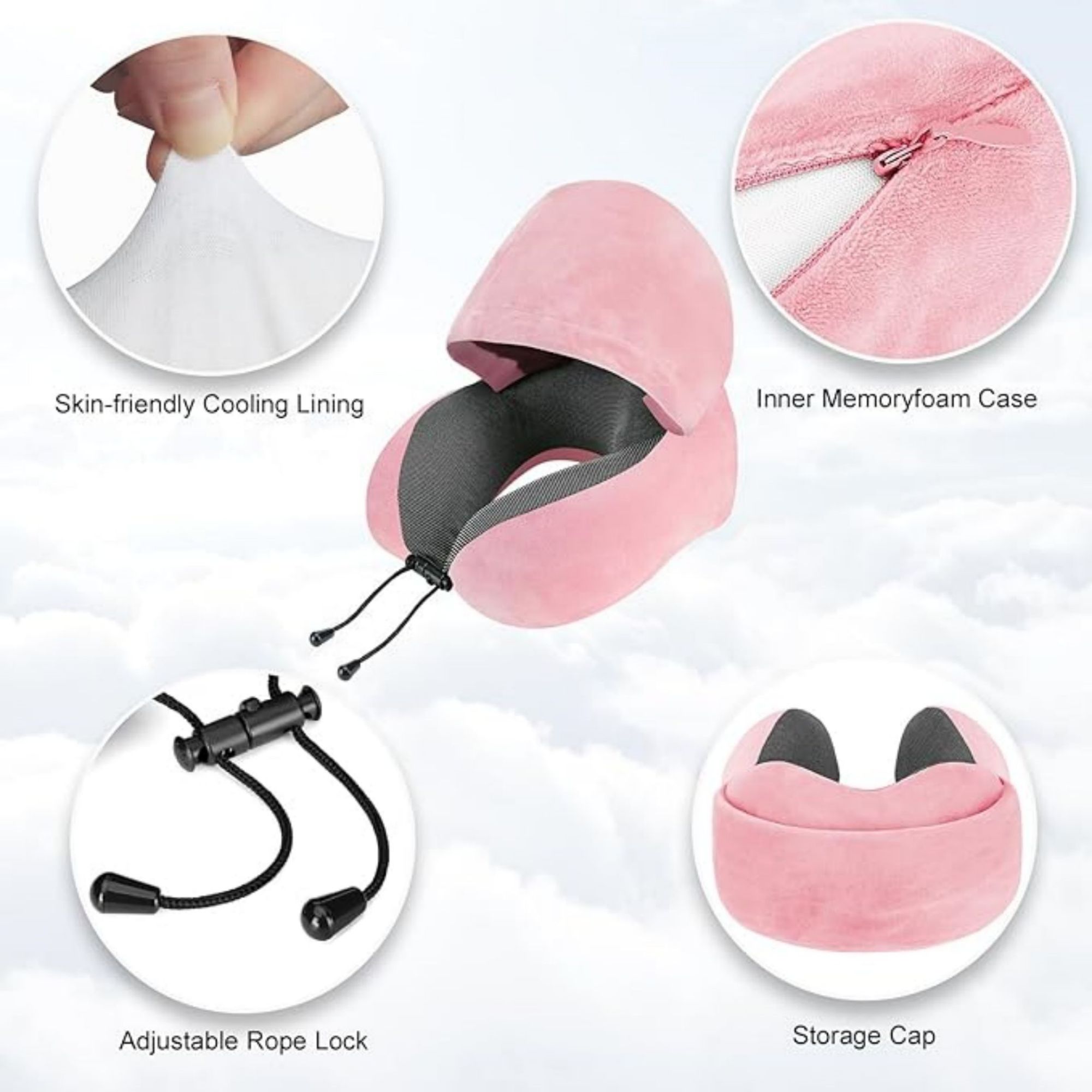 Neck Pillow For Travel With Hood, custom sports ball with logo imprint 2