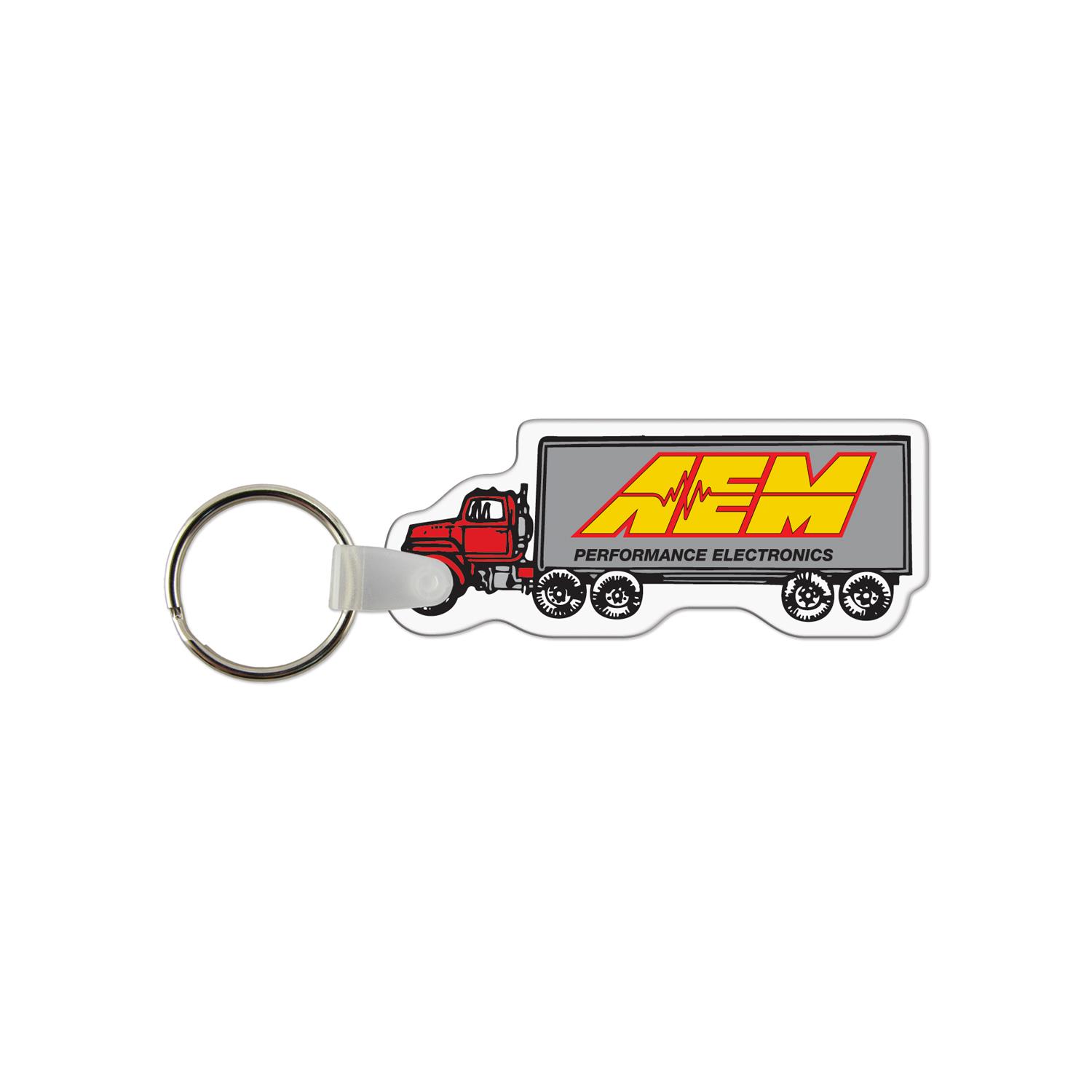 Tractor Trailer USA Made Vinyl Keychain 1