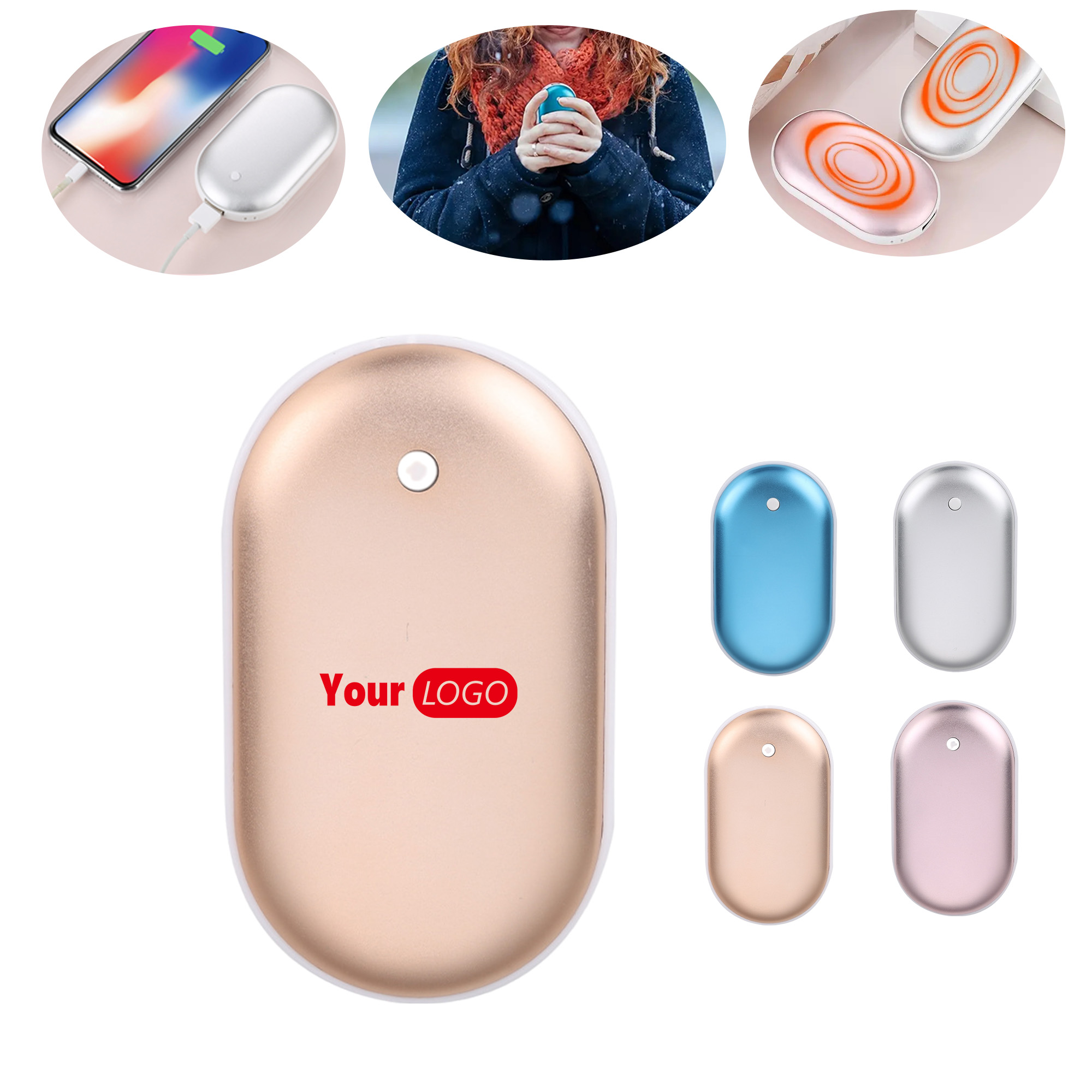 Custom Logo Portable Hand Warmer Power Bank 2