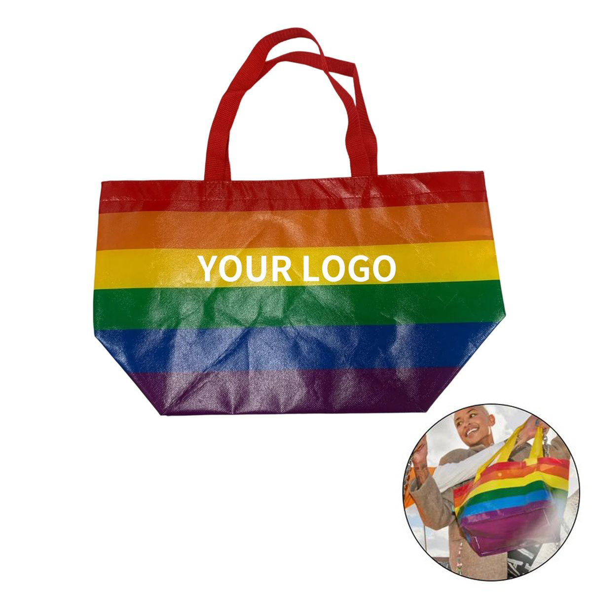 Reusable Non Woven Tote Bag Rainbow 4
