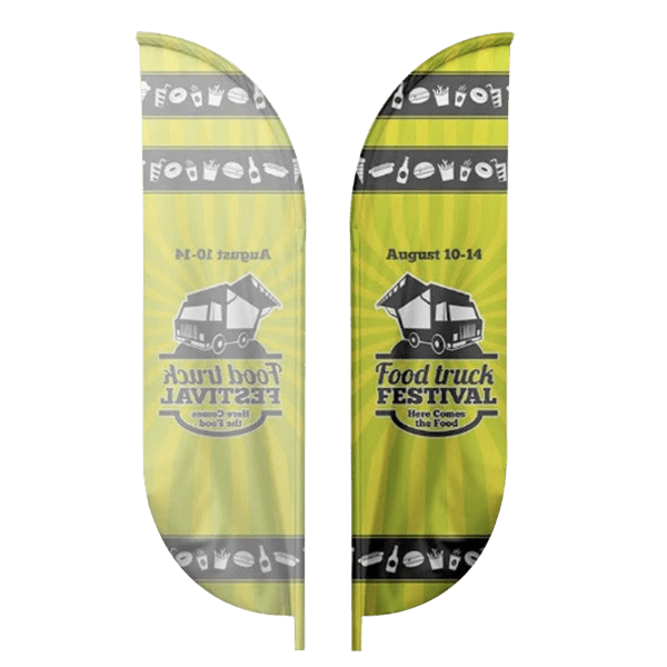 IMPORT 10' Single-Sided Blade Flag with Ground Spike 1