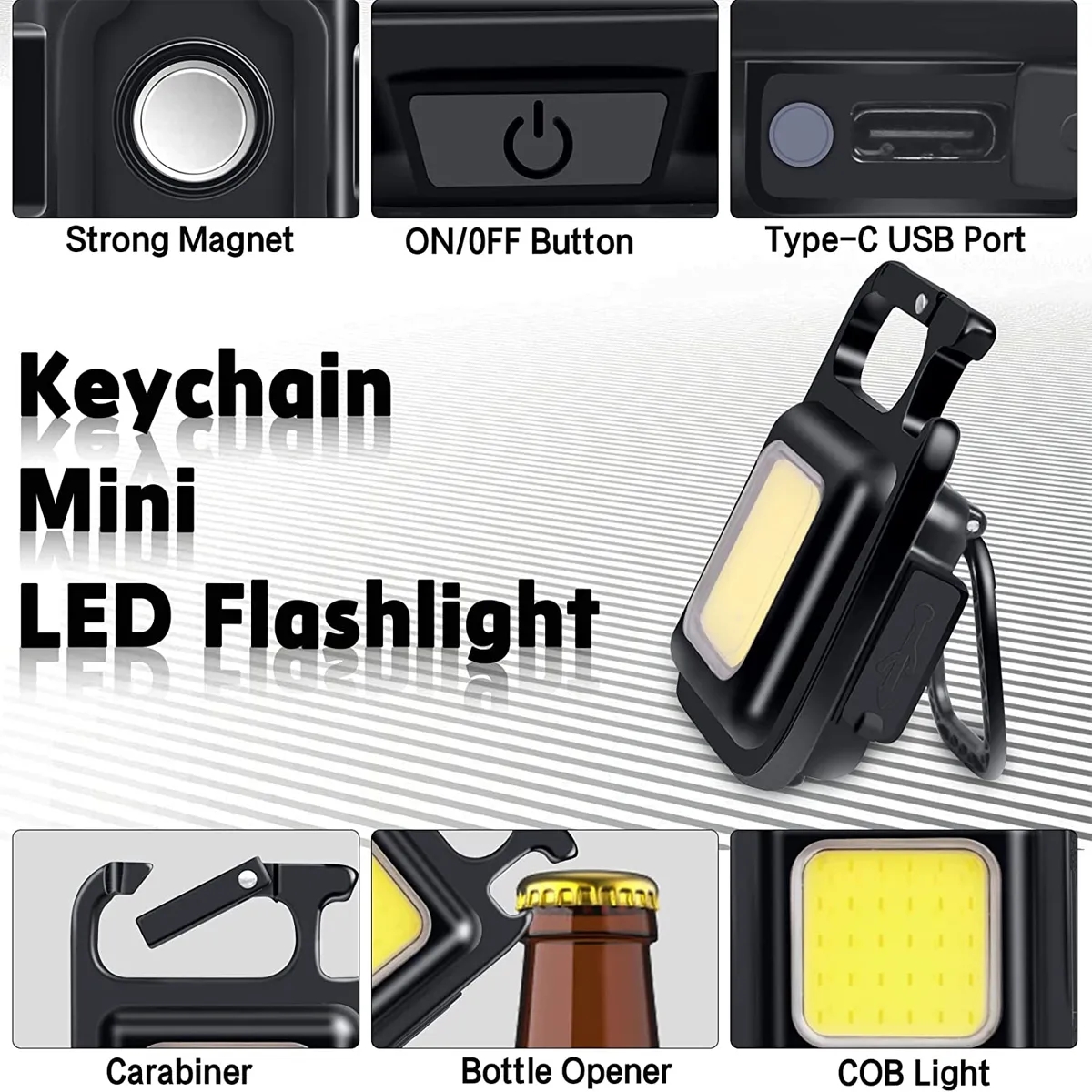 Cob Small Flashlight with Opener 5