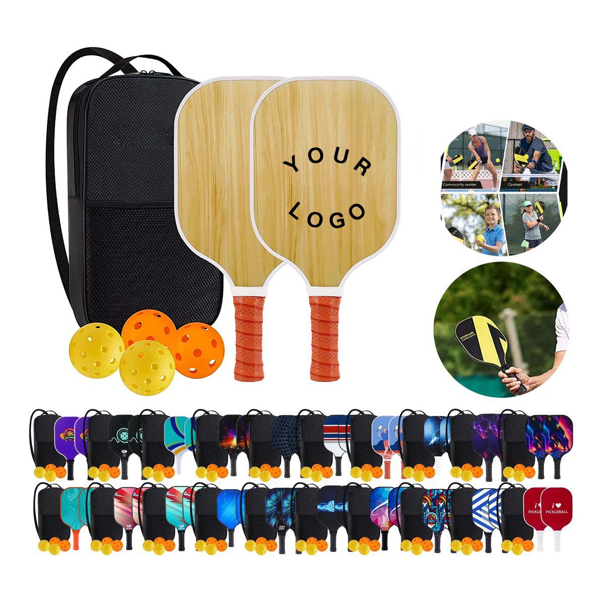 Pickleball Paddle Set with Balls and Storage Bag 13