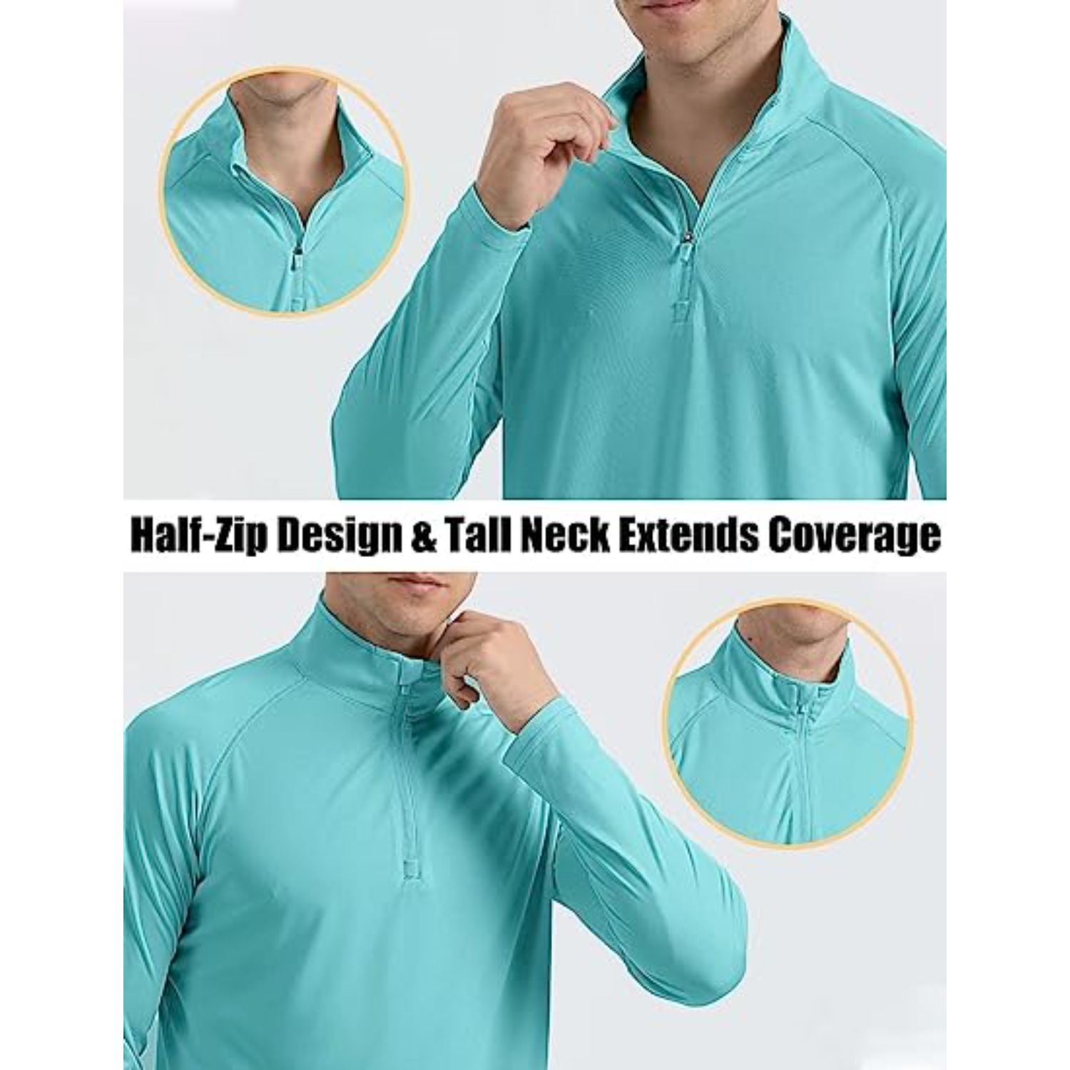 REPREVE® - Men's Quarter Zipper rPET Polyester Raglan Sleeve 5