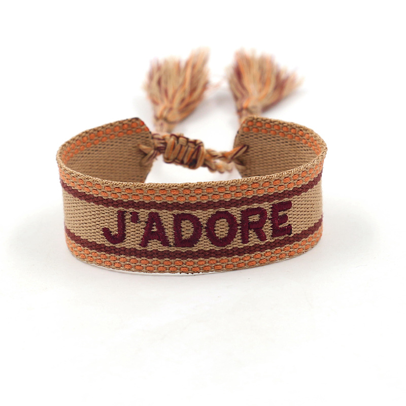 Embroidery Bracelet Woven Wristband With Tassels 4