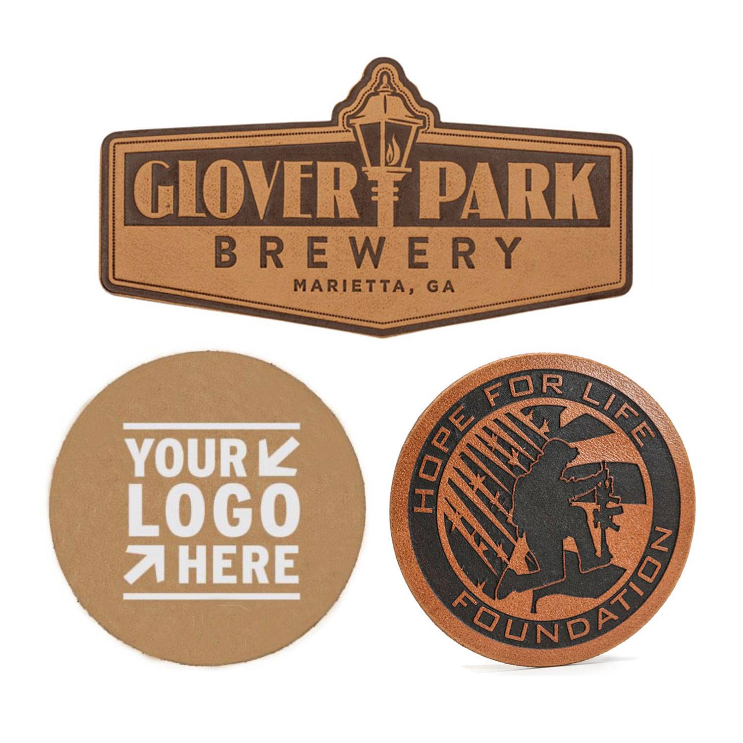 Faux Leather Patches Custom Shape 2