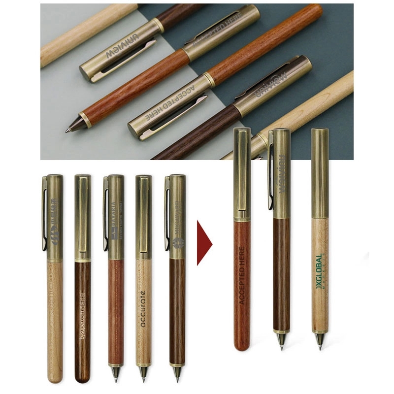 Custom Wood Ballpoint Solid Brass Pens 3