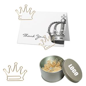 Crown Shaped Paper Clips in Tin Box 11