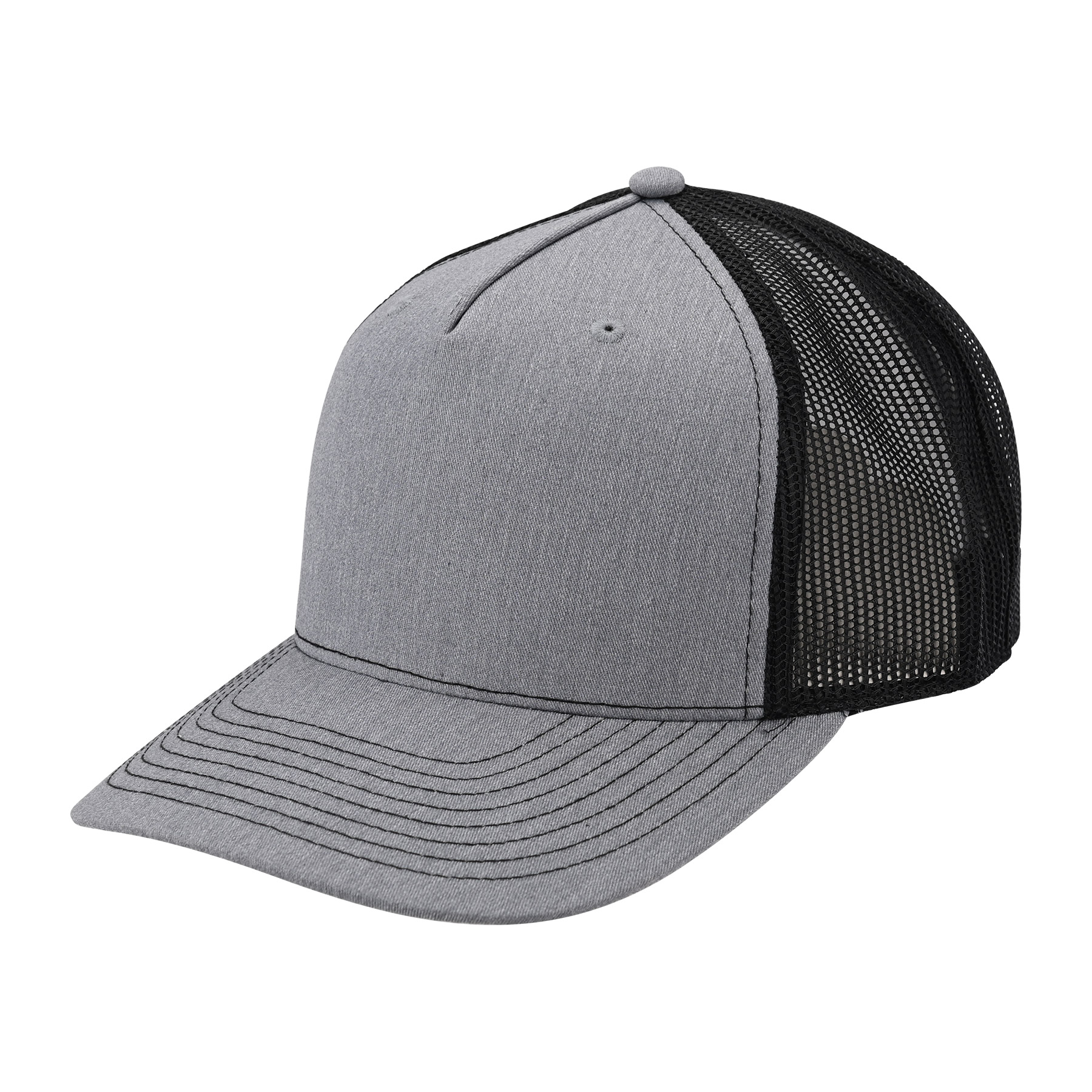 Premium 5-Panel Trucker Cap With Mesh Back & Plastic Snapback Closure 8