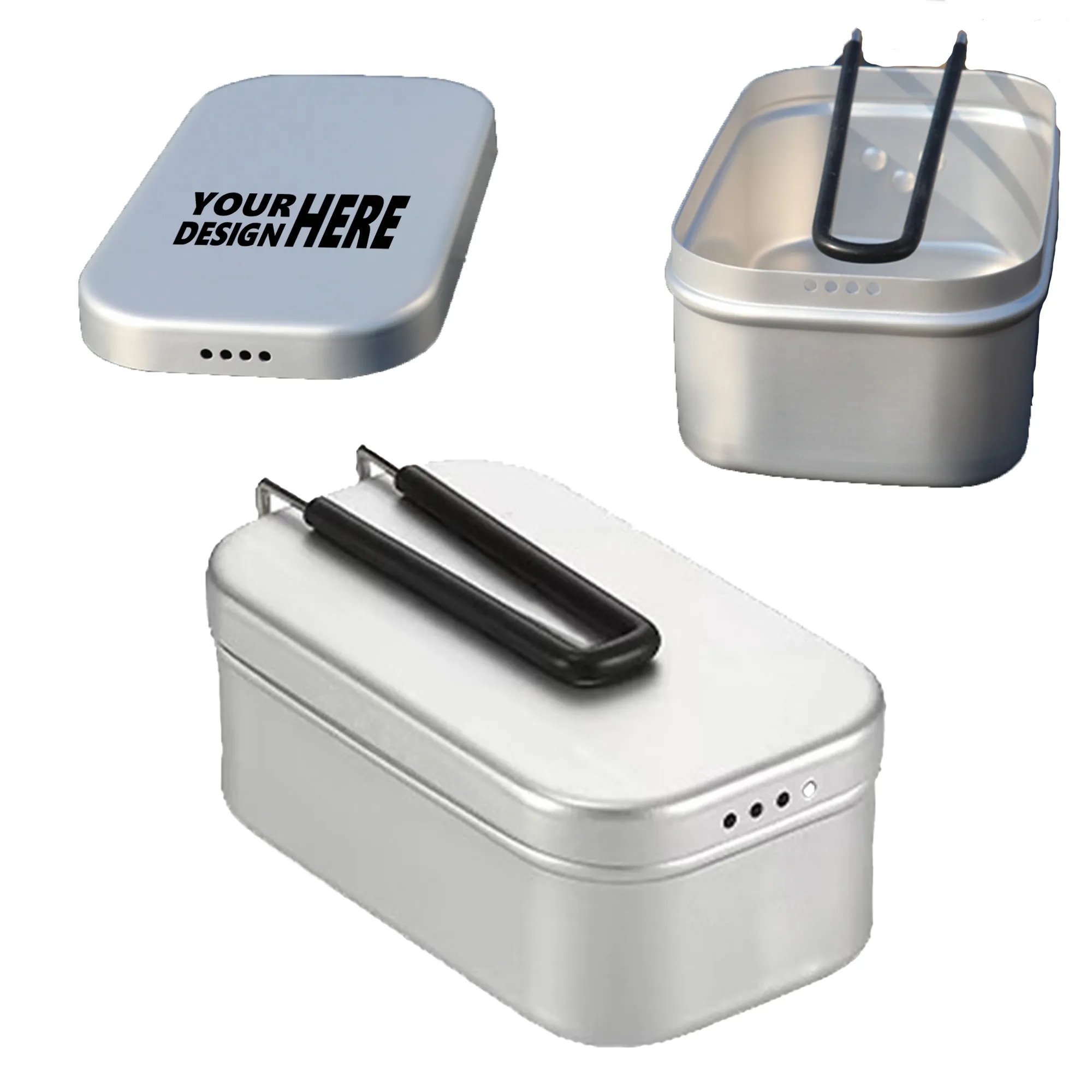 Portable Aluminum Bento Lunch Box for Camping and Picnics 3