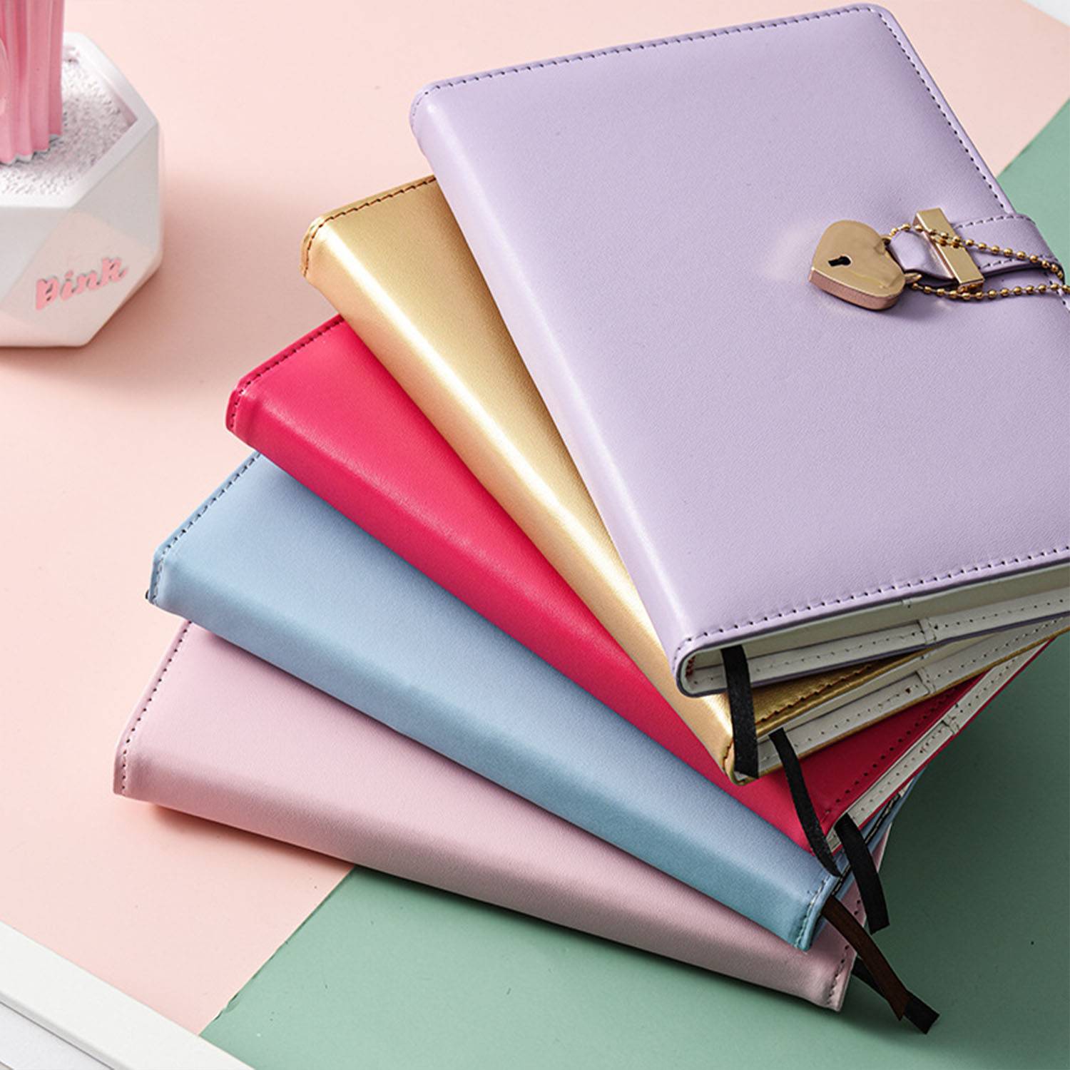 PU Notebook with Password Love Lock 9