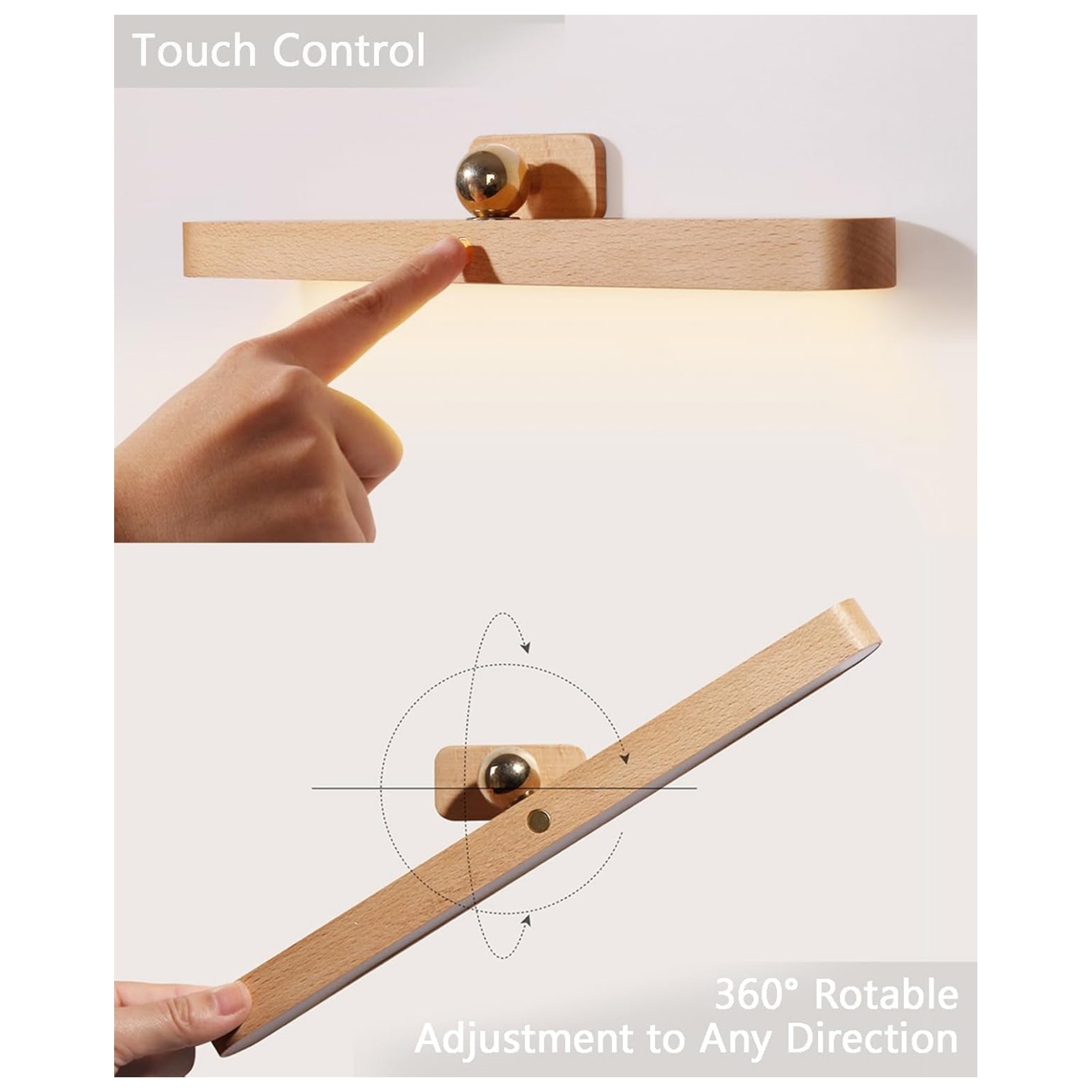 Rechargable Wooden Night Light 3