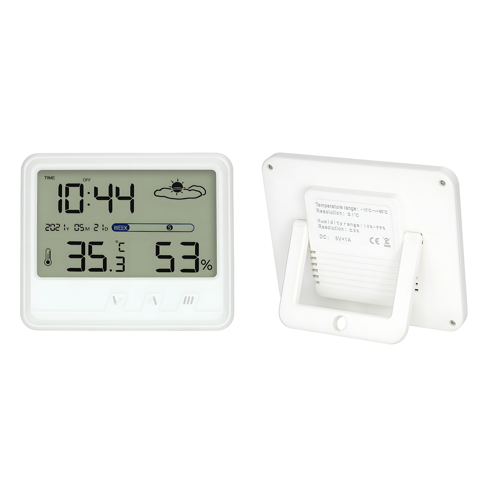 Digital LCD Weather Station with Indoor Temperature Humidity Alarm Clock Calendar Forecast 3
