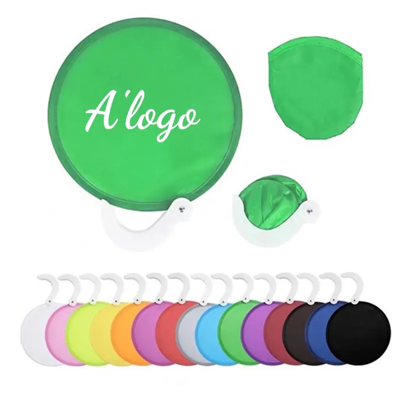 Custom round foldable frisbee fan 1