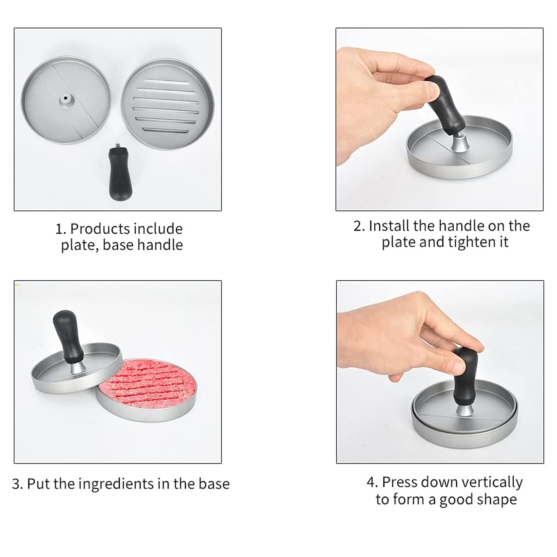Non-Stick Aluminum Hamburger Press Patty Maker 2
