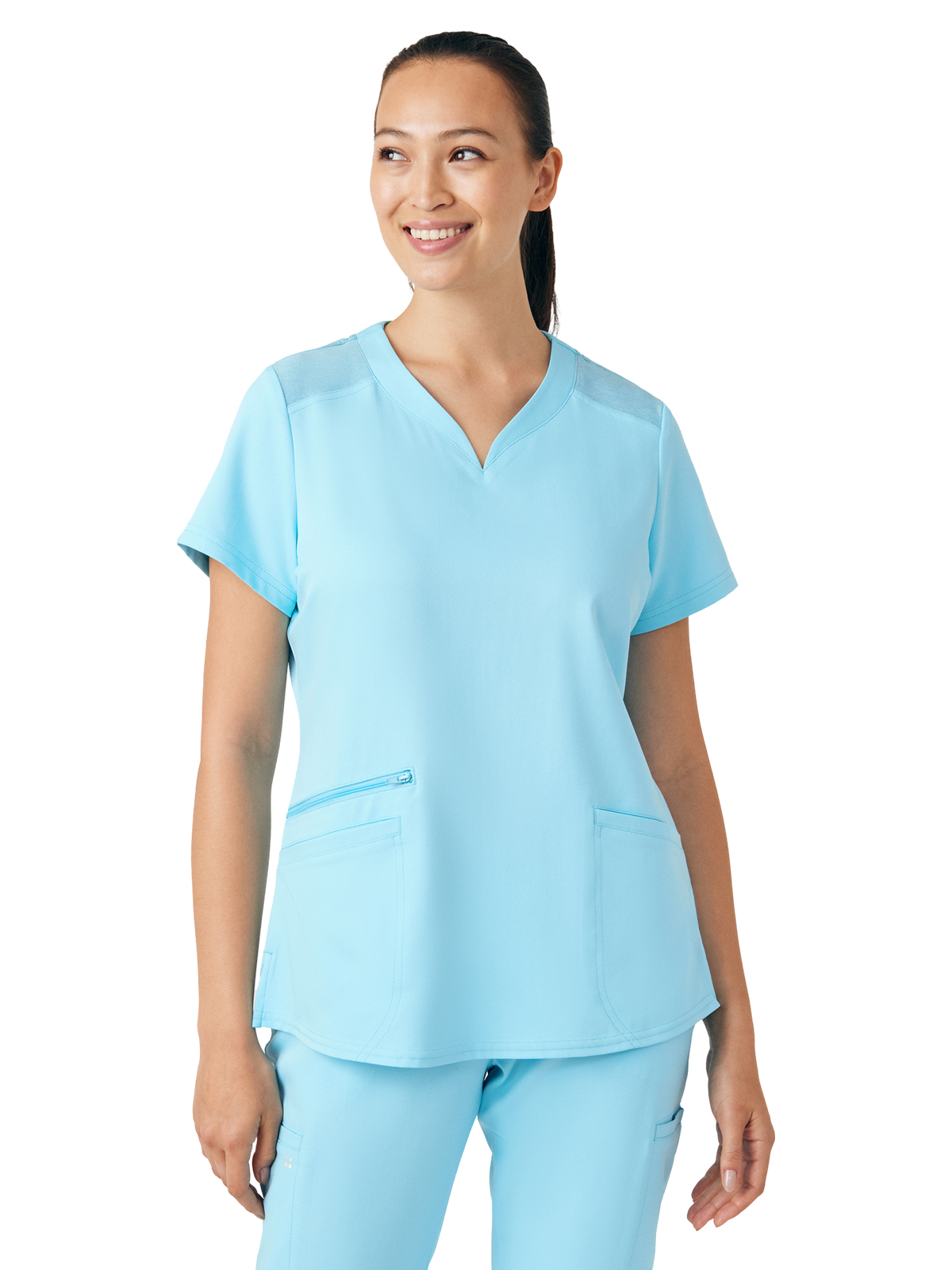 White Cross - VIBE - Women's Three-Pocket Curved V-Neckline Top 15