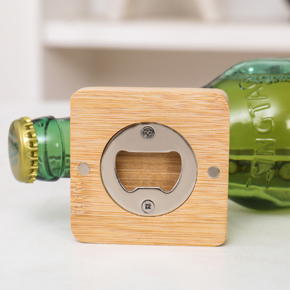 Magnetic Wooden Bottle Opener Custom Laser Engravable 9