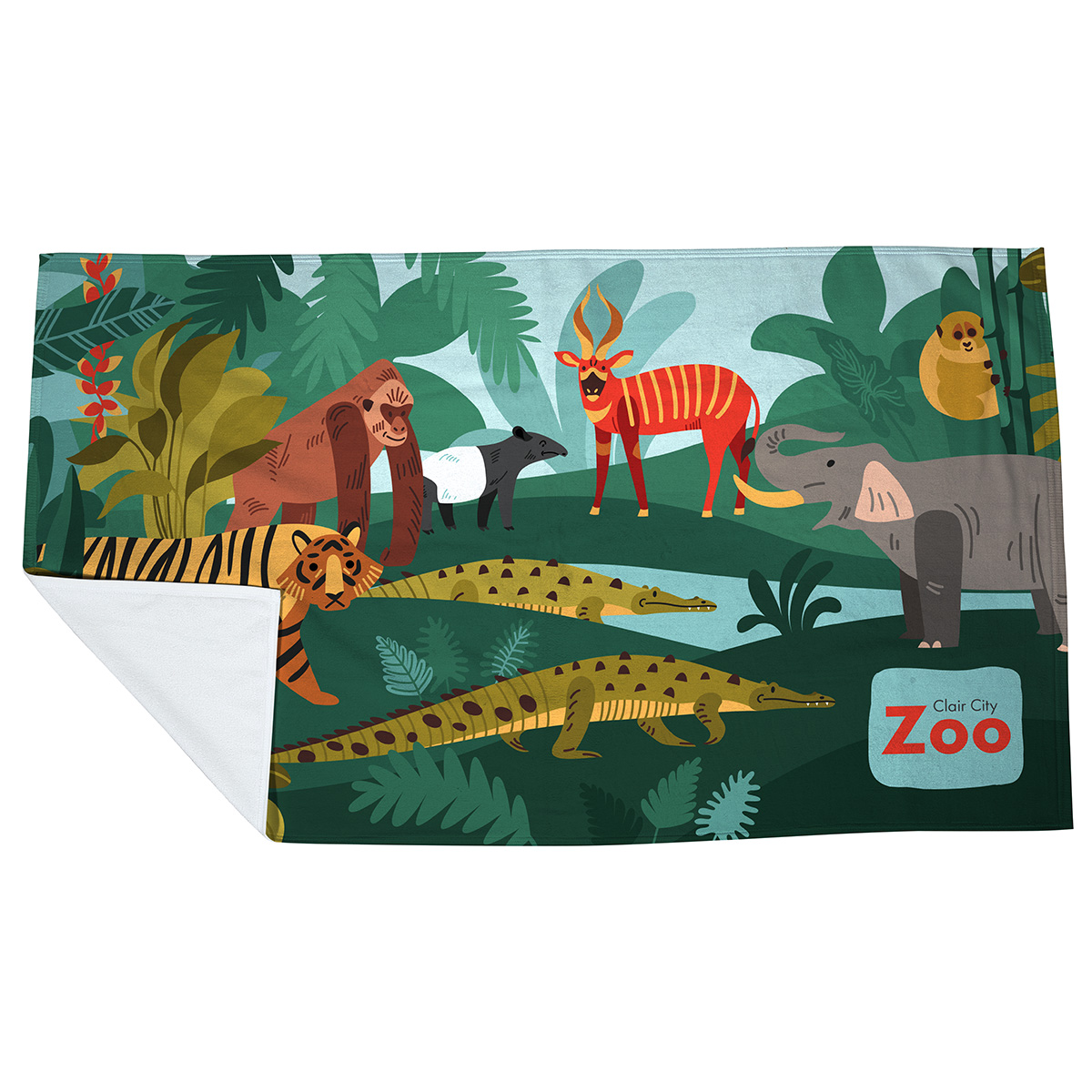 Silk Touch Beach Blanket/Towel 35" x 60" 400GSM Poly/Cotton - Full Color 2