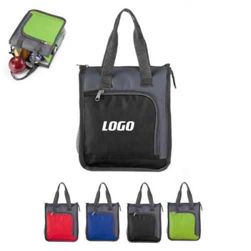 Two tone Insulated Lunch Cooler Bag ( 8.7" X 4.7 X 10" ) 3