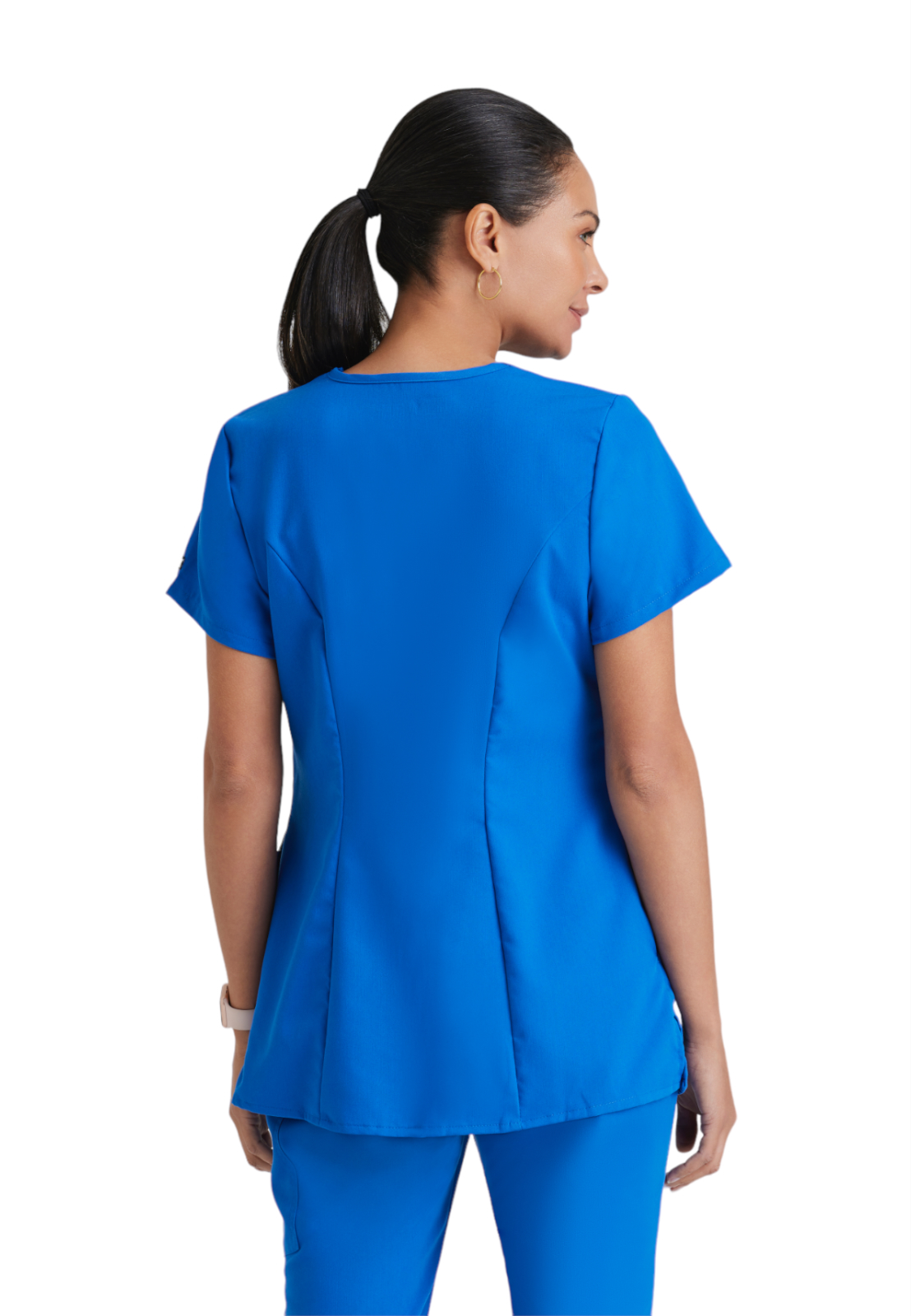 Grey's Anatomy Classic - Women's Two-Pocket Mock Wrap Lilah Maternity Scrub Top 6