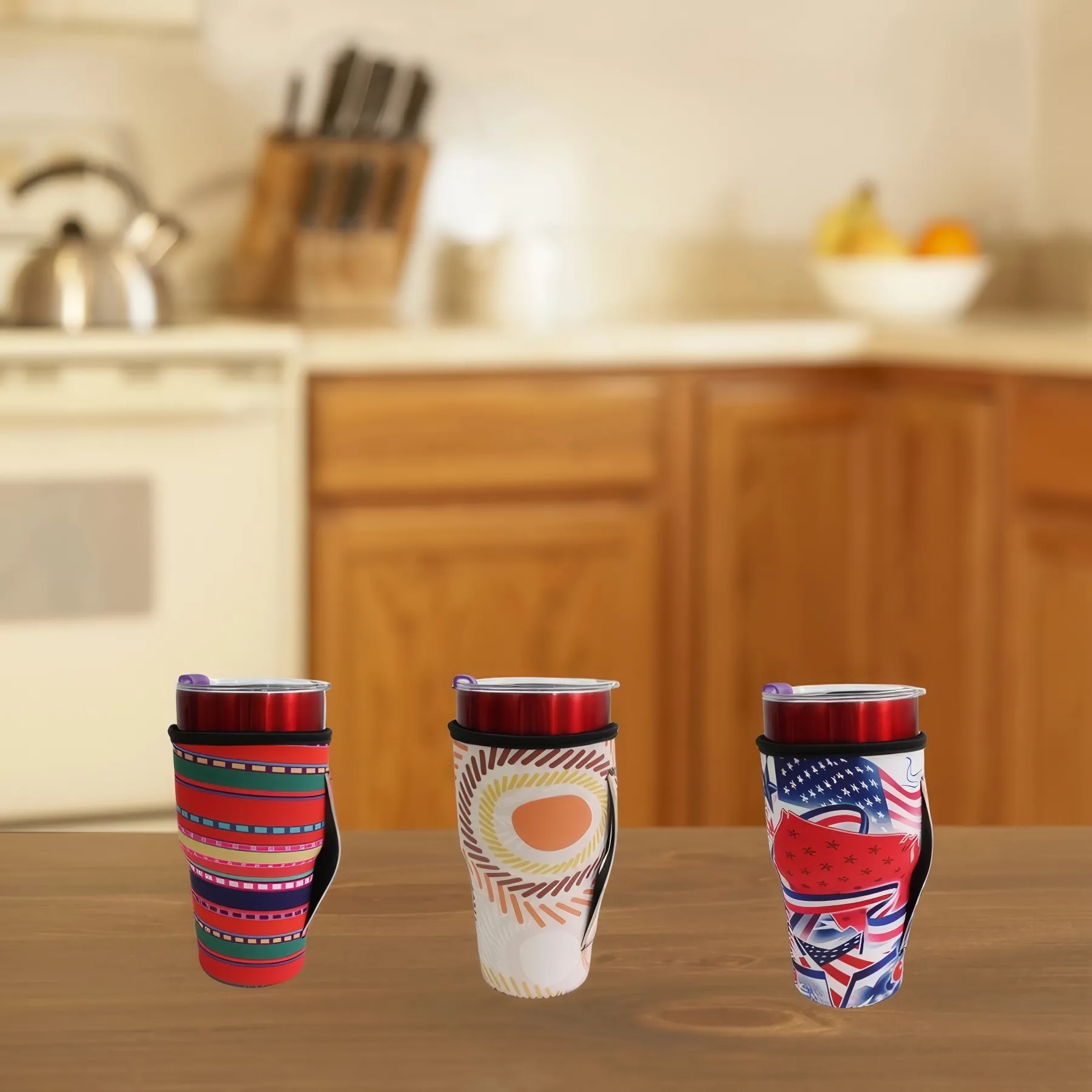 Beer Beverage Coffee Handle Cup Cooler, custom koozie with logo imprint 5