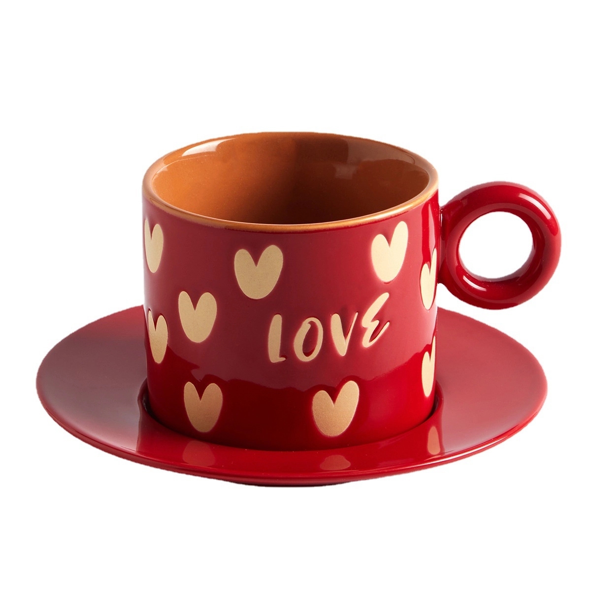 Custom Coffee Cup Set with Love heart 2