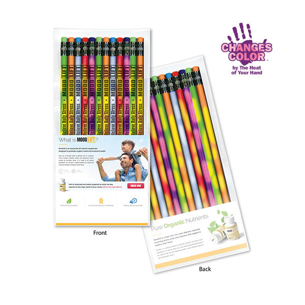 Create-A-Pack Pencil Set of 12 - Mood Pencil w/ Colored Eraser 1